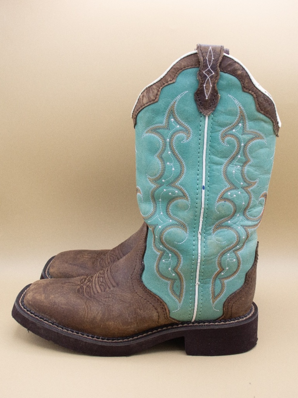 Justin Gypsy Raya Turquoise Leather Western Boots L2904 Women's Size 5.5 B
